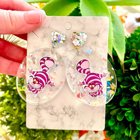 Cheshire Cat Acrylic Earrings - Picture 2 of 5